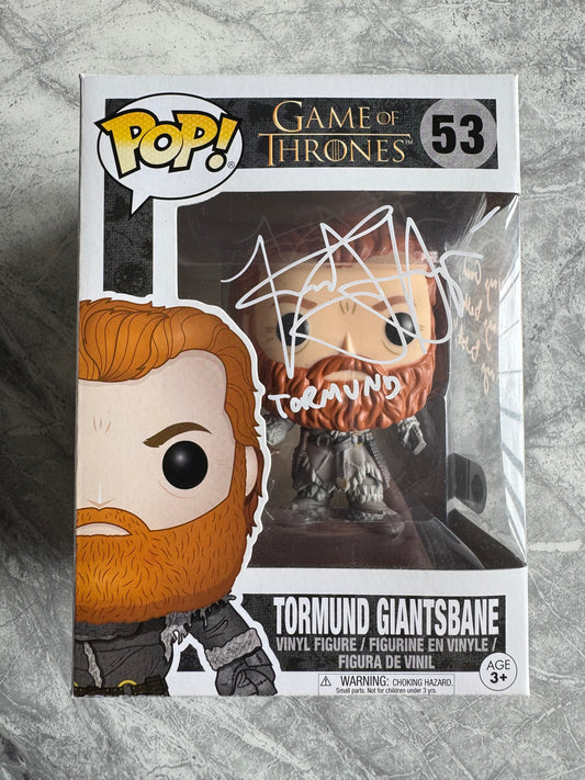 Kristofer Hivju Signed Game Of Thrones Tormund Funko Pop With Quote! - SWAU Authenticated
