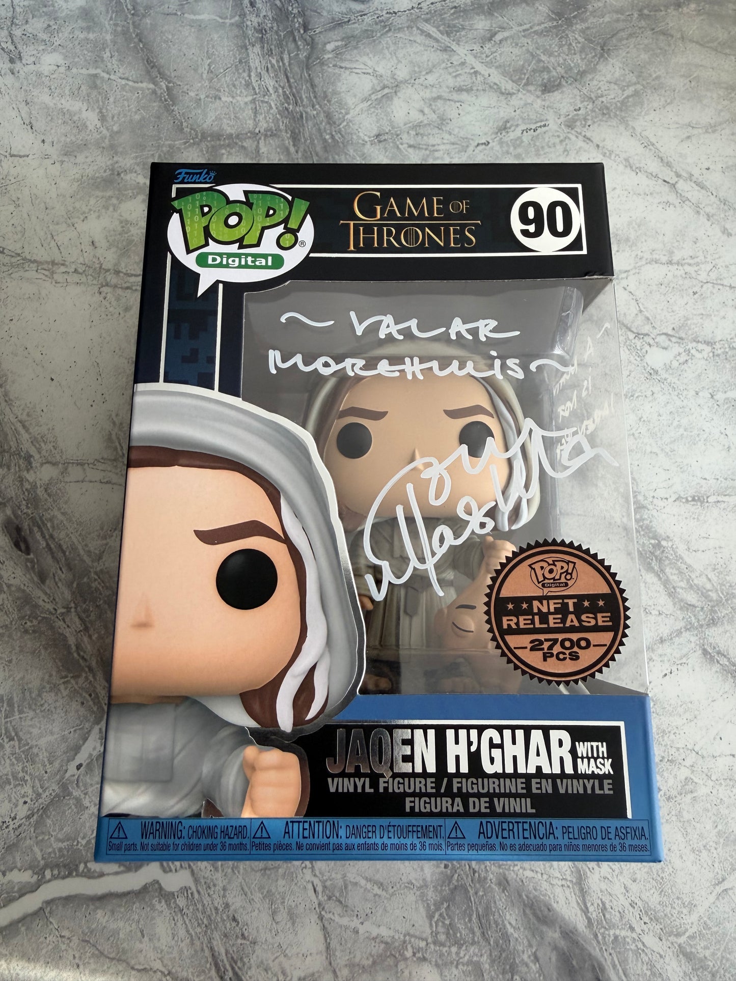 Tom Wlaschiha Signed Game Of Thrones Jaqen Digital NFT Funko Pop With 2 Quotes!