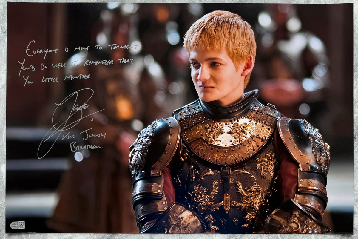 Jack Gleeson Signed Game Of Thrones 20x30” Photo With Long Quote - SWAU Authenticated