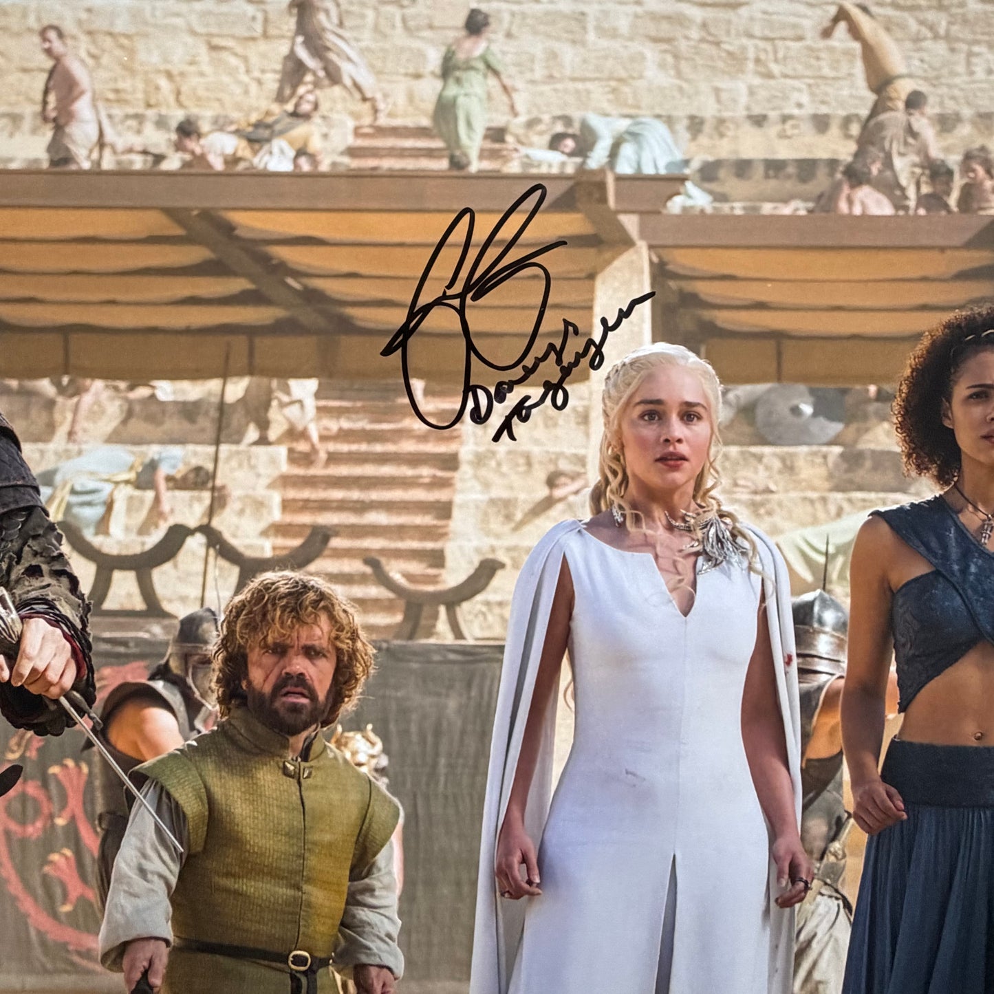 Emilia Clarke & Iain Glen Dual Signed Game Of Thrones 20x30” Photo