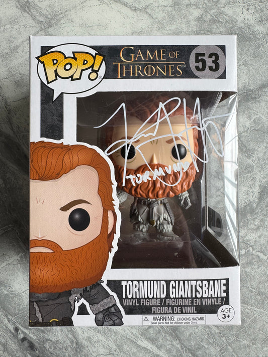 Kristofer Hivju Signed Game Of Thrones Tormund Funko Pop With Quote! - SWAU Authenticated