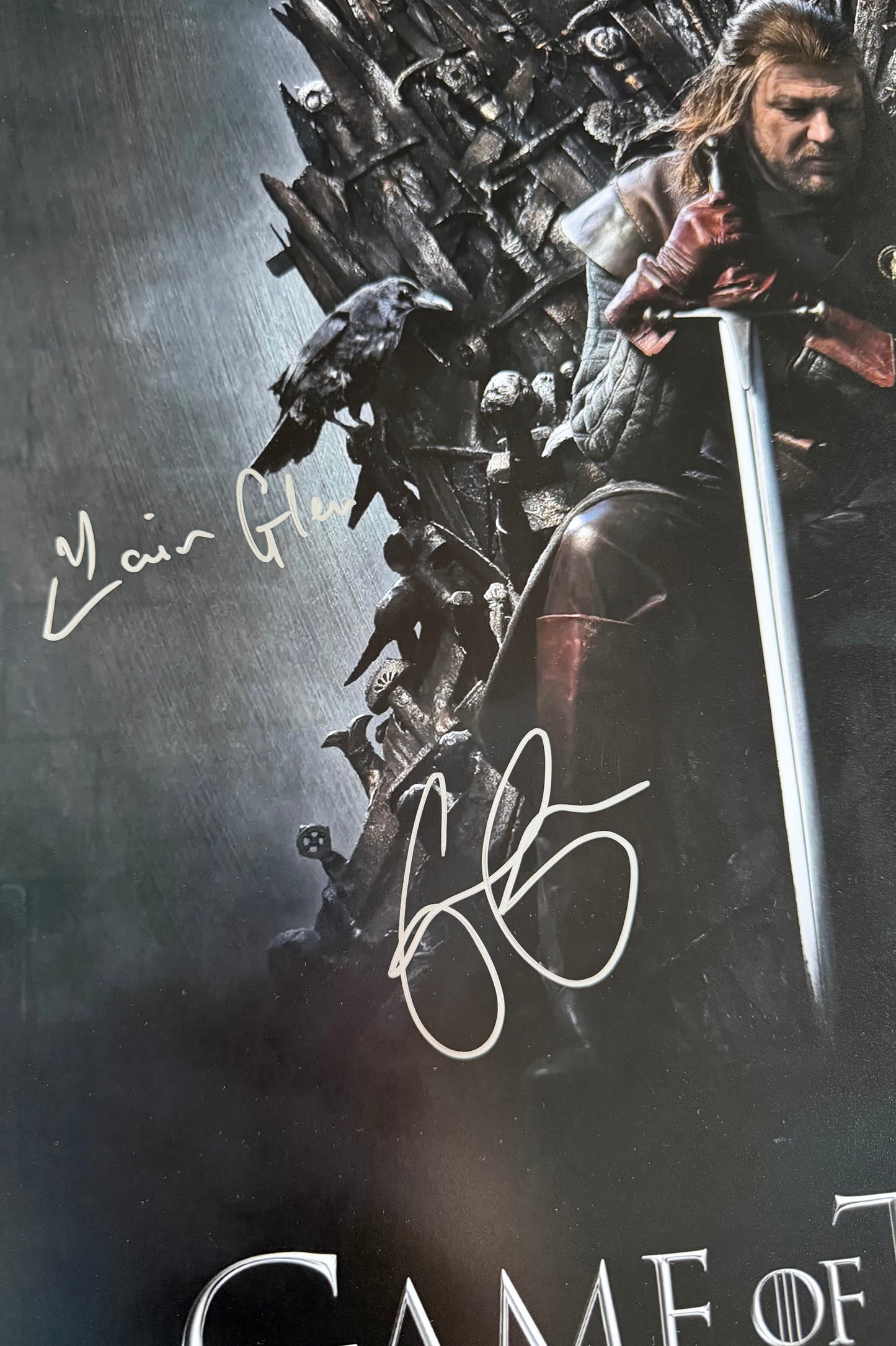 GRRM, Emilia Clarke & Iain Glen Multi Signed Game Of Thrones A2 Poster