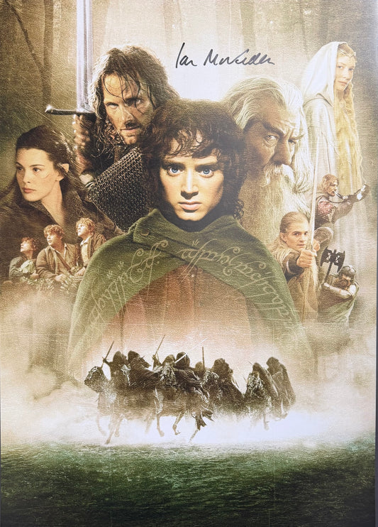 Sir Ian McKellen Signed The Fellowship Of The Ring A2 Poster - Beckett Witnessed Authentication