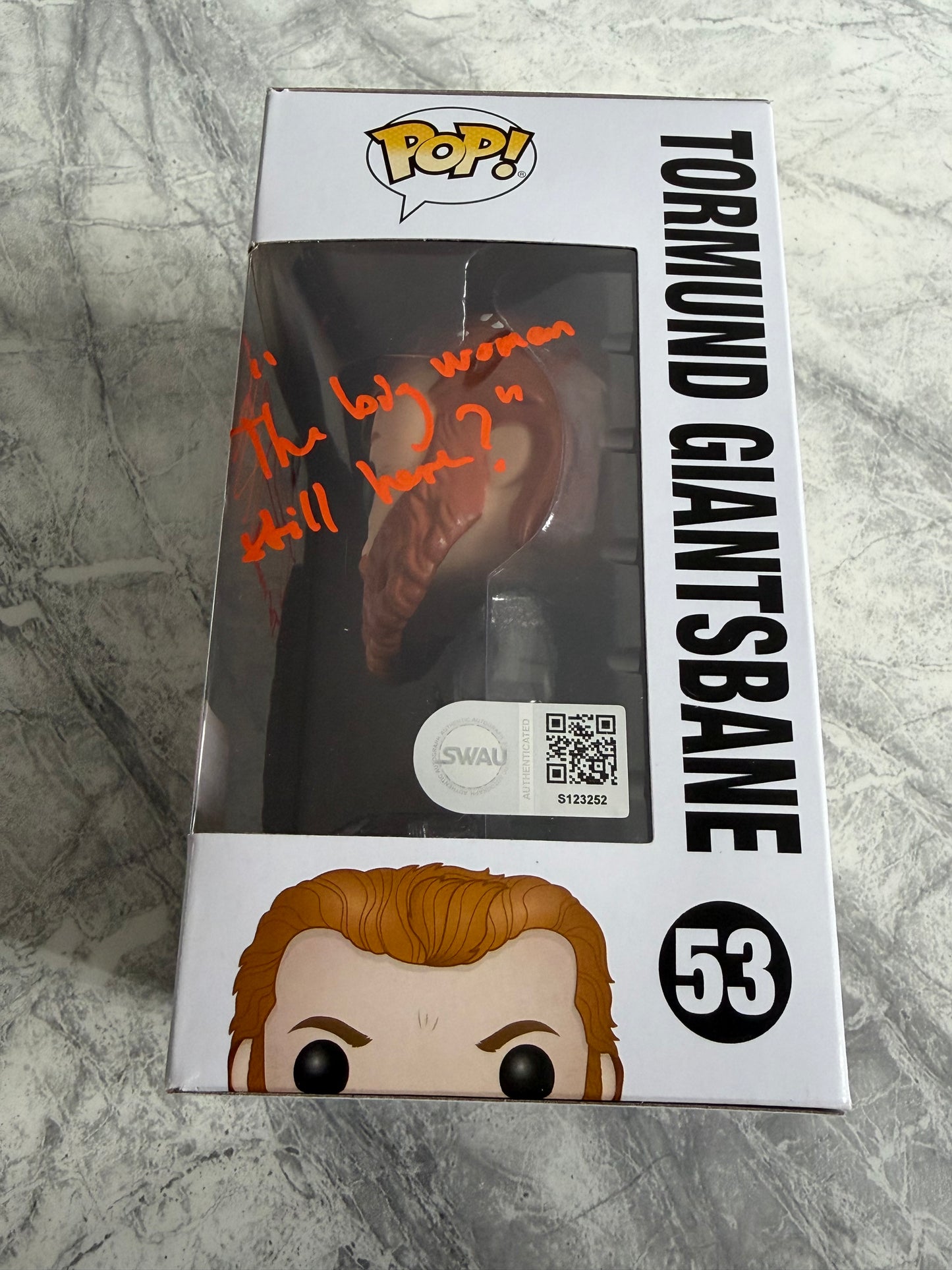 Kristofer Hivju Signed Game Of Thrones Tormund Funko Pop With Quote! - SWAU Authenticated
