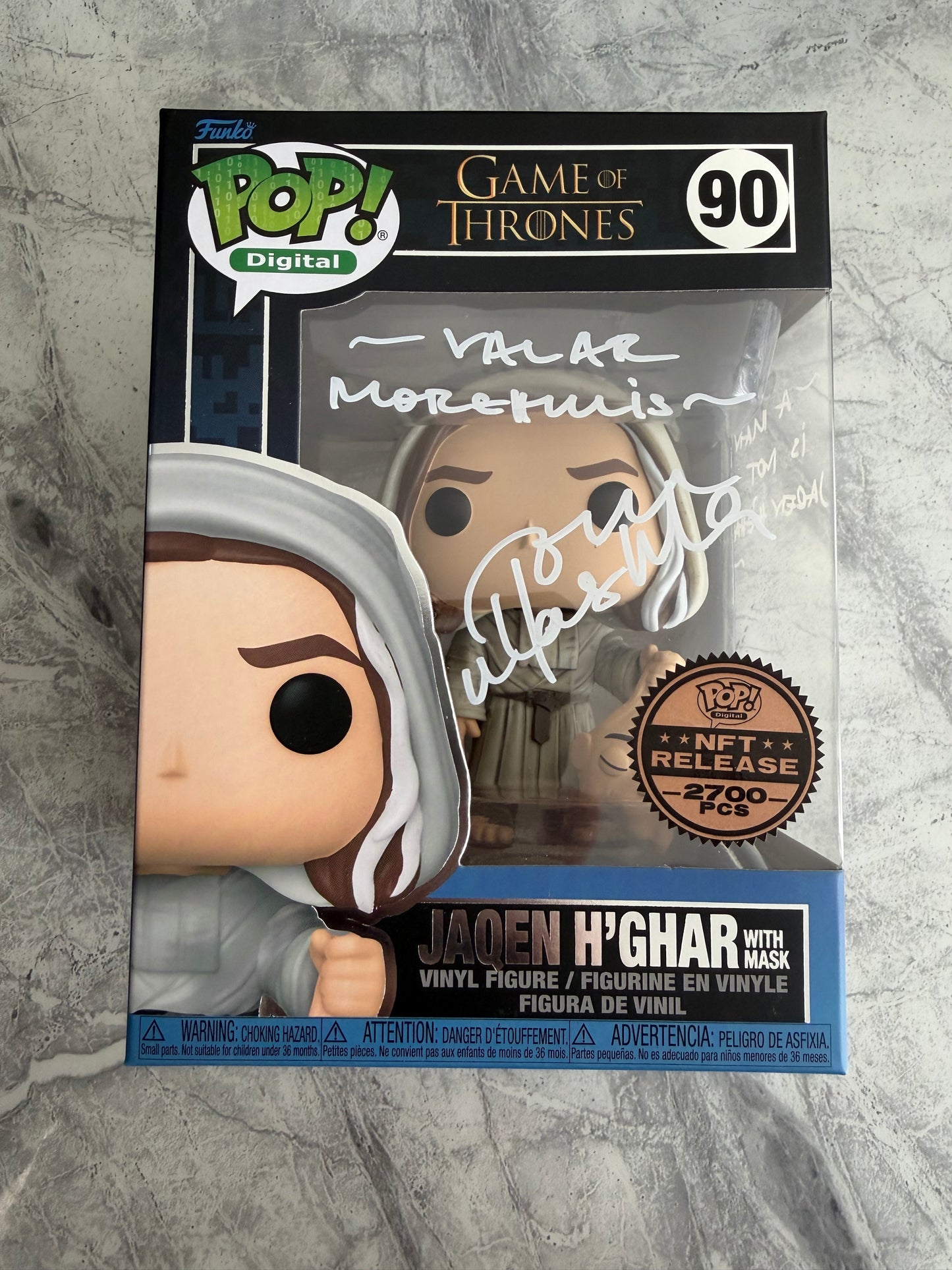 Tom Wlaschiha Signed Game Of Thrones Jaqen Digital NFT Funko Pop With 2 Quotes!