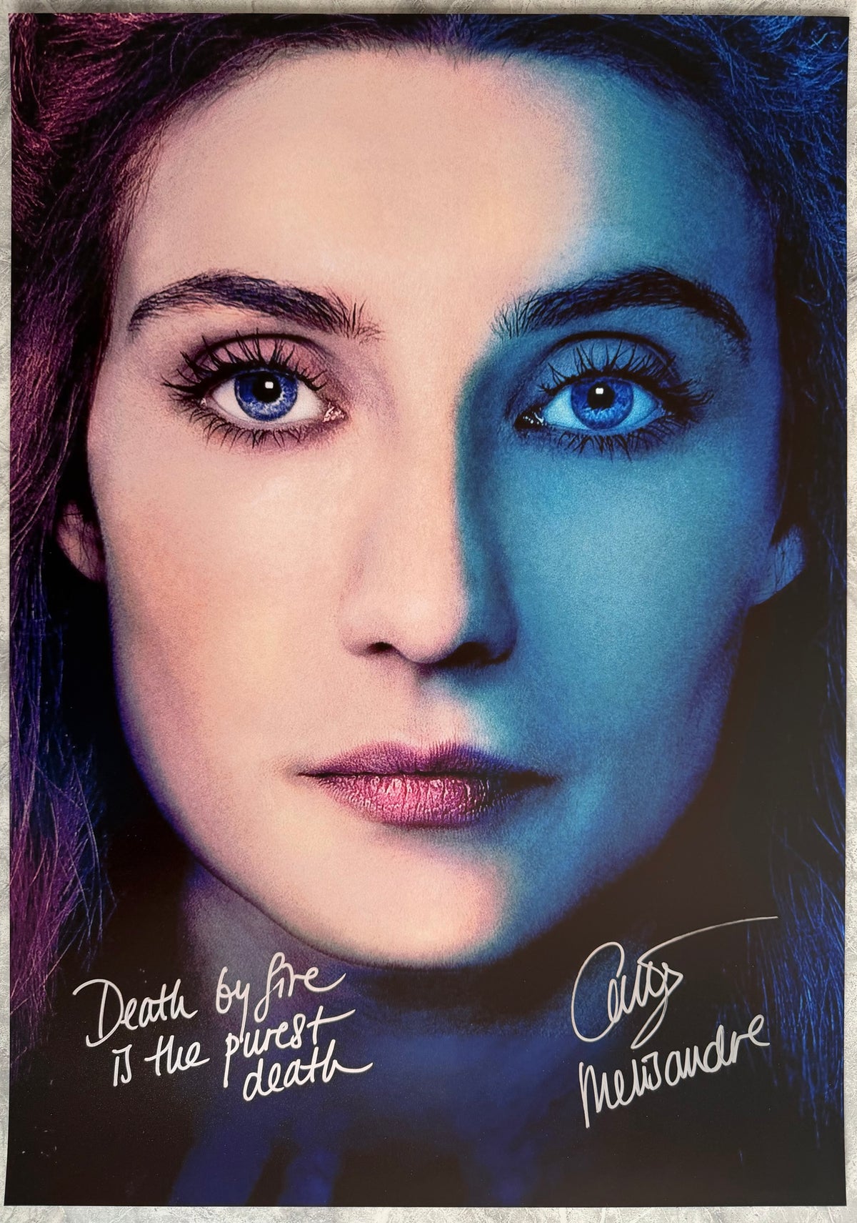 Carice Van Houten Signed Game Of Thrones A2 Promo Poster With Quote - SWAU Authenticated