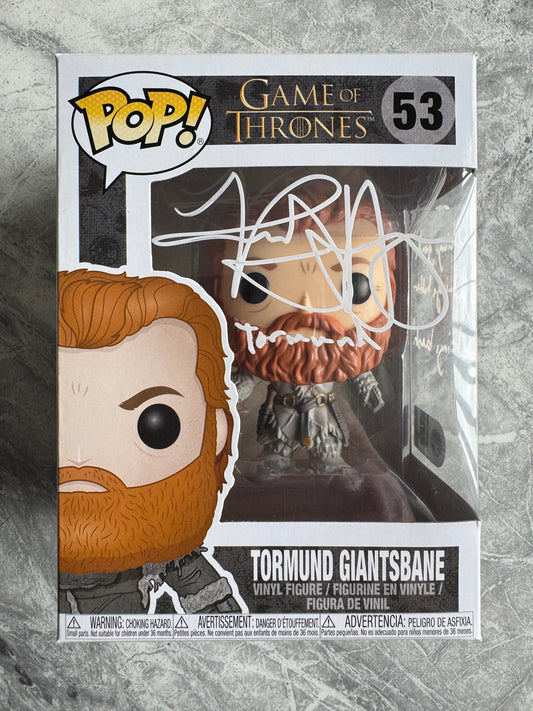 Kristofer Hivju Signed Game Of Thrones Tormund Funko Pop With Quote! - SWAU Authenticated