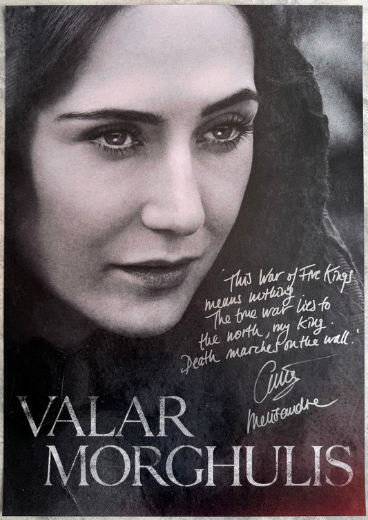 Carice Van Houten Signed Game Of Thrones A2 Promo Poster With Long Quote - SWAU Authenticated