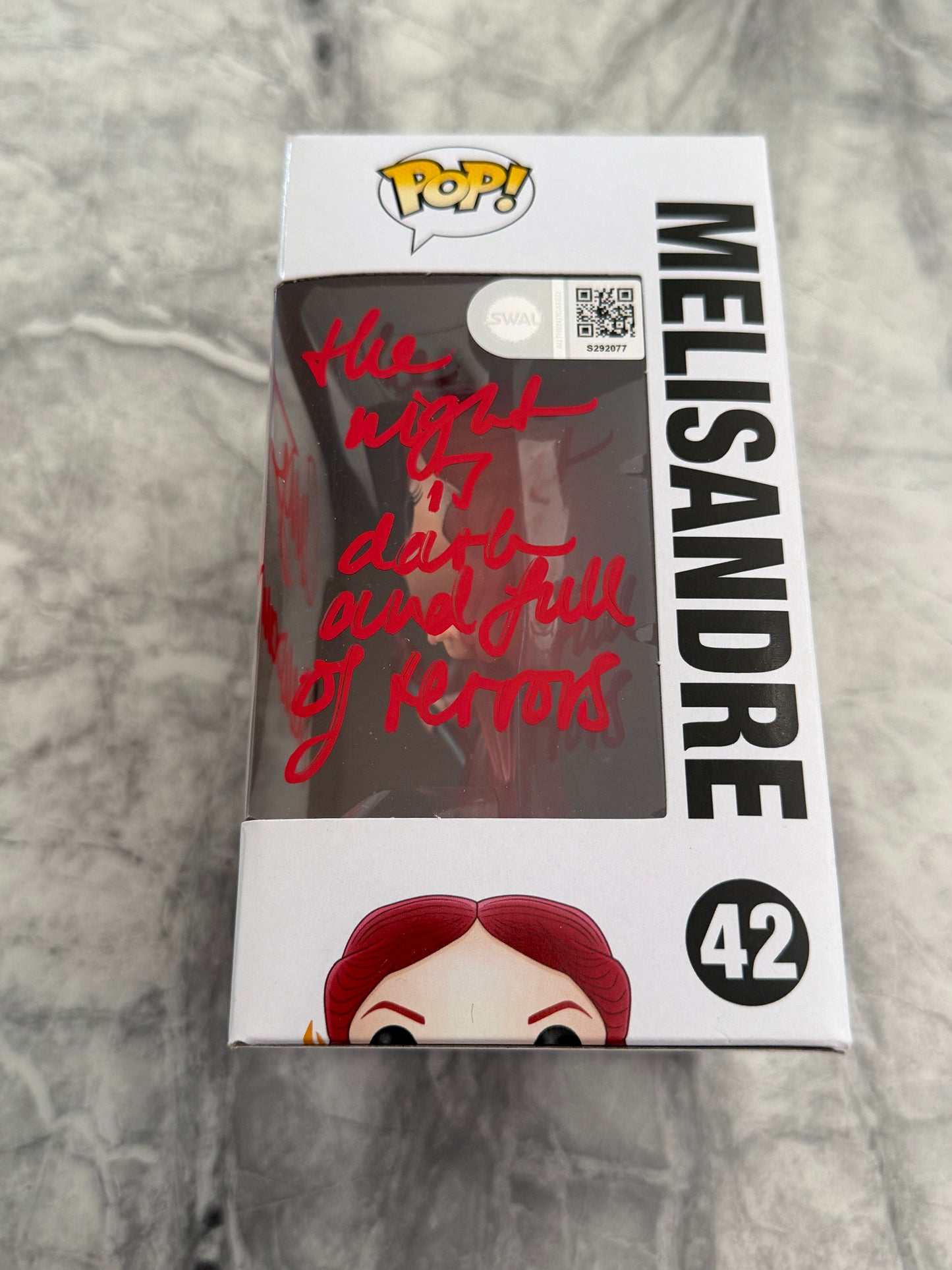 Carice Van Houten Signed Game Of Thrones Melisandre Funko Pop With Quote - SWAU Authenticated