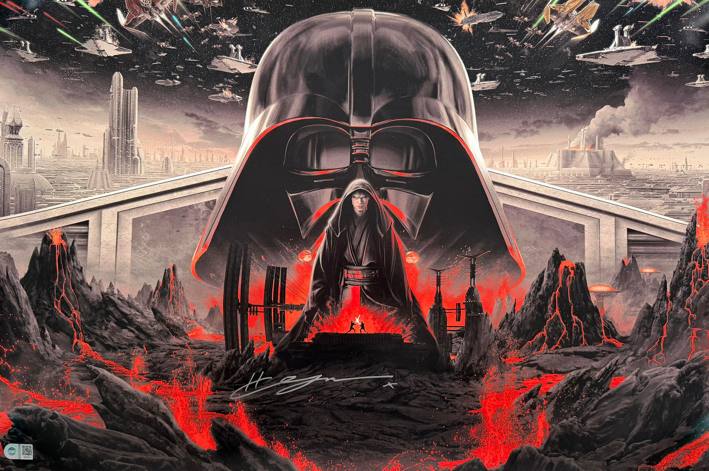 Hayden Christensen Signed Revenge Of The Sith 20x30” Textless Poster - SWAU Authenticated