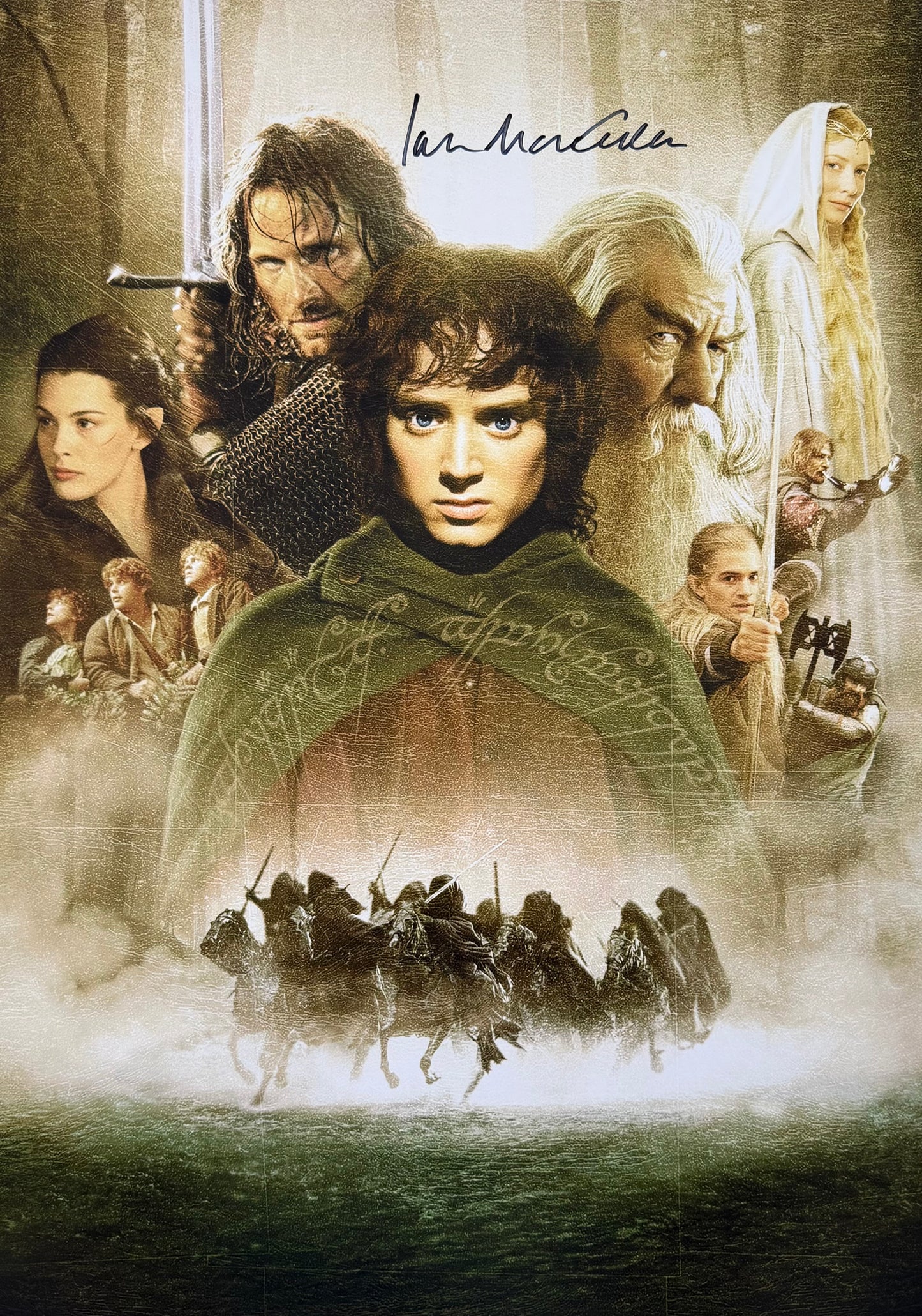 Sir Ian McKellen Signed The Fellowship Of The Ring A2 Poster - Beckett Witnessed Authentication