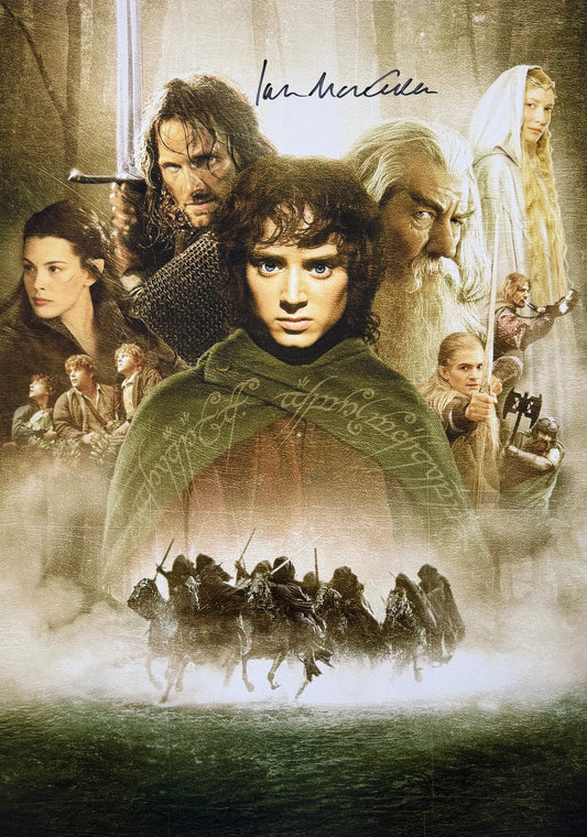 Sir Ian McKellen Signed The Fellowship Of The Ring A2 Poster - Beckett Witnessed Authentication