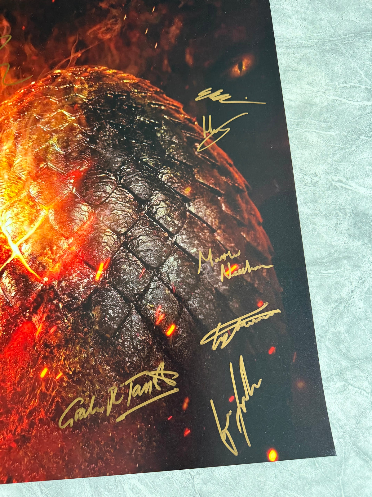 10 Cast Multi Signed House Of The Dragon Textless A2 Project Starter Poster