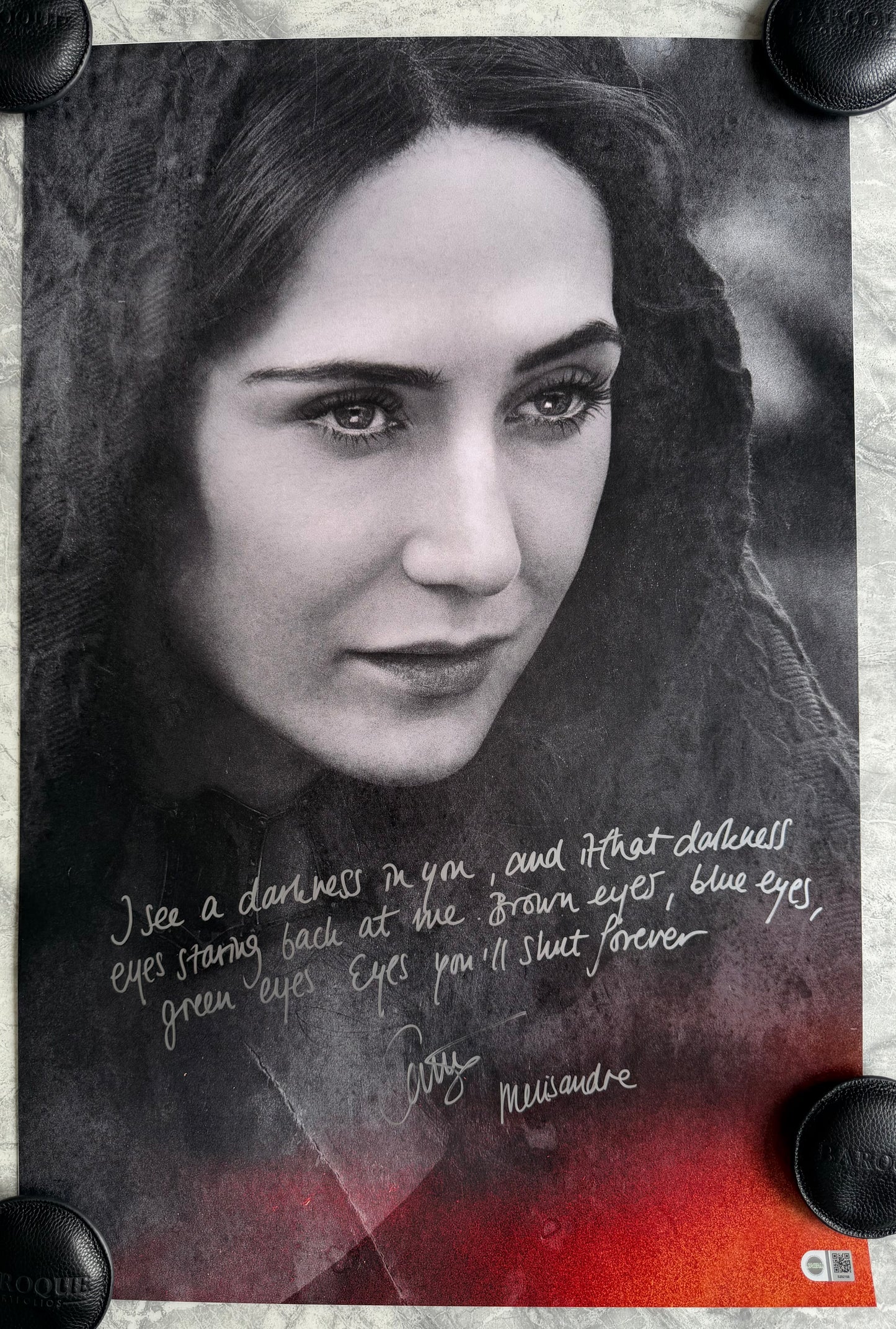 Carice Van Houten Signed Game Of Thrones 20x30” Photo With Long Quote - SWAU Authenticated