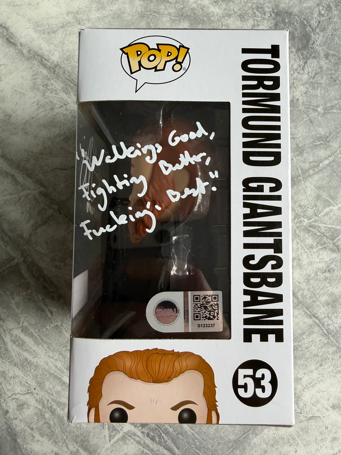 Kristofer Hivju Signed Game Of Thrones Tormund Funko Pop With Quote! - SWAU Authenticated (Slight Damage As Shown In Last Photo)