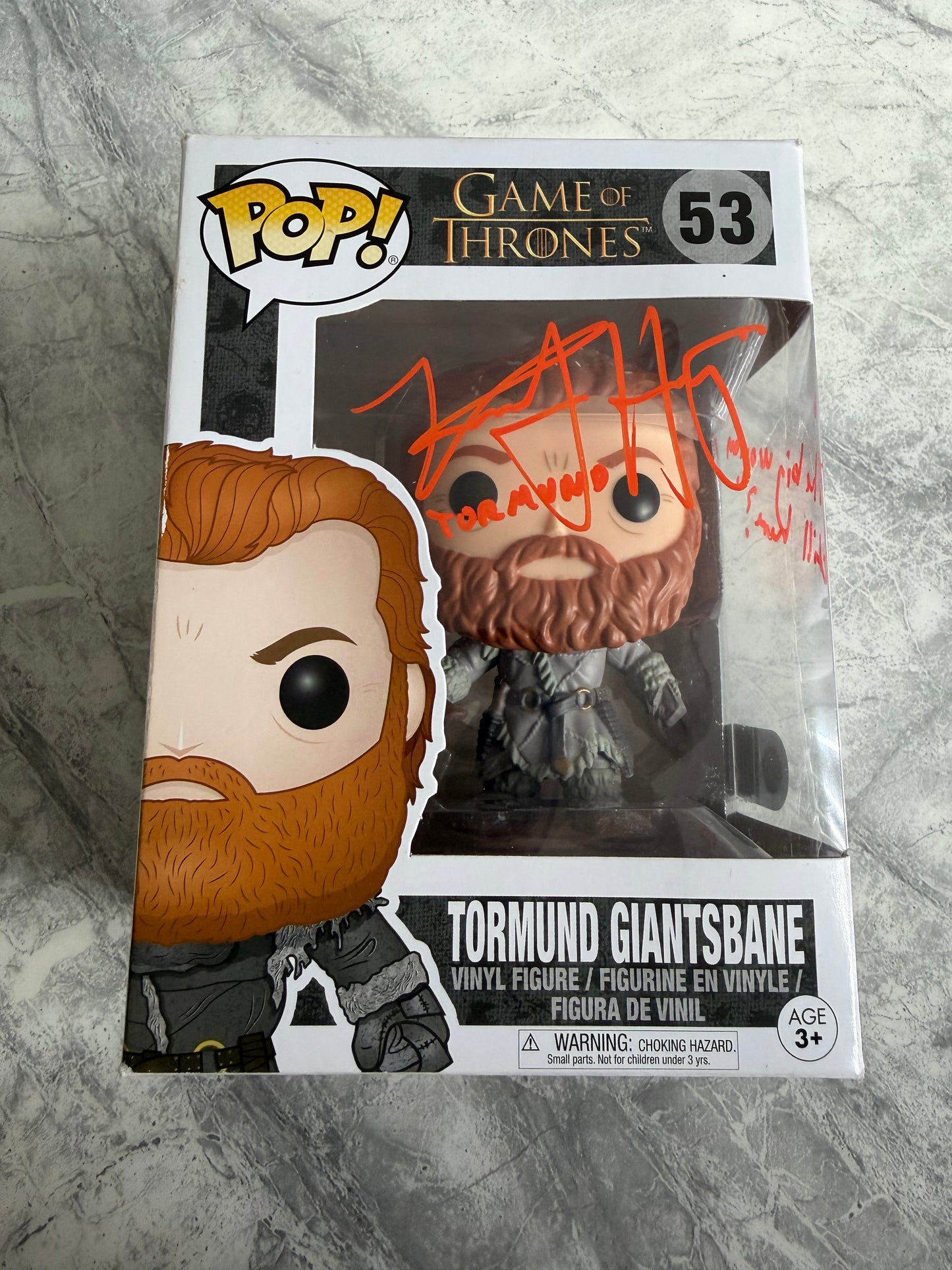 Kristofer Hivju Signed Game Of Thrones Tormund Funko Pop With Quote! - SWAU Authenticated