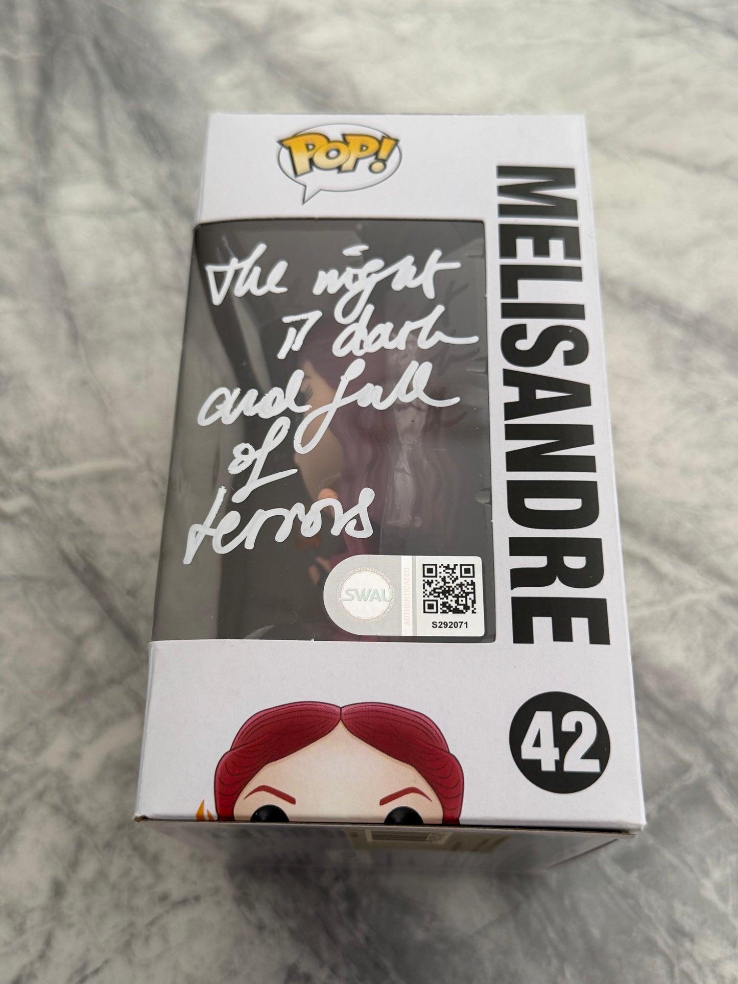 Carice Van Houten Signed Game Of Thrones Melisandre Funko Pop With Quote - SWAU Authenticated