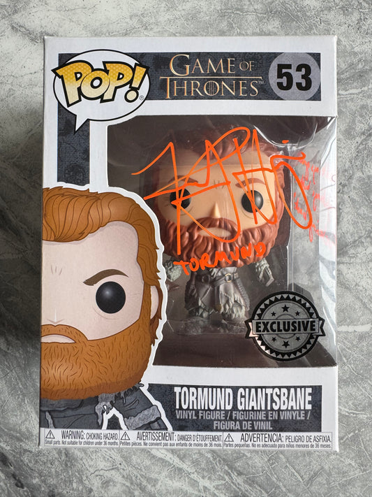 Kristofer Hivju Signed Game Of Thrones Tormund Funko Pop With Quote! - SWAU Authenticated