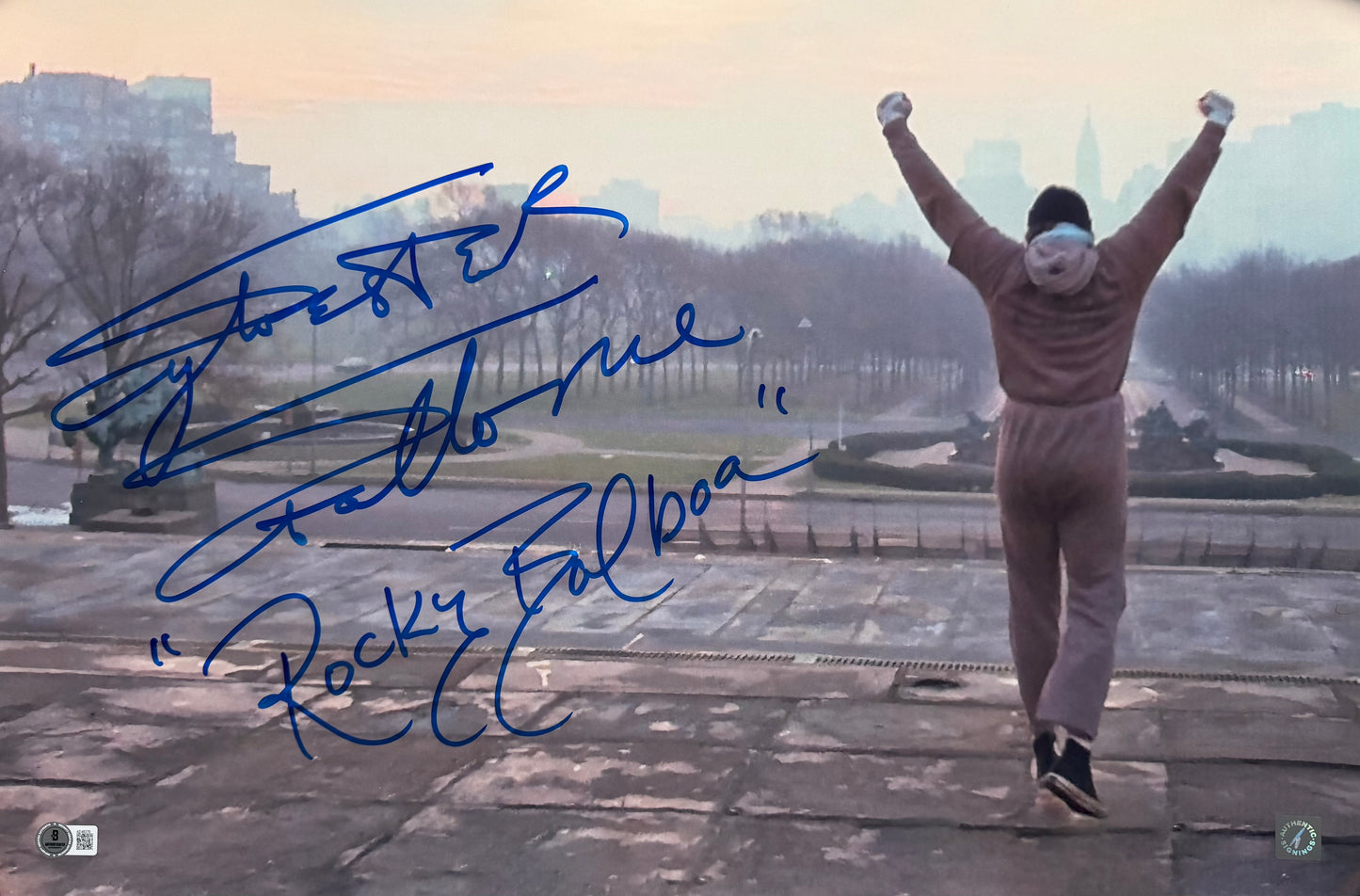 Sylvester Stallone Signed Rocky 16x24” Photo With Rare Rocky Balboa Inscription - Full Beckett Letter Of Authenticity