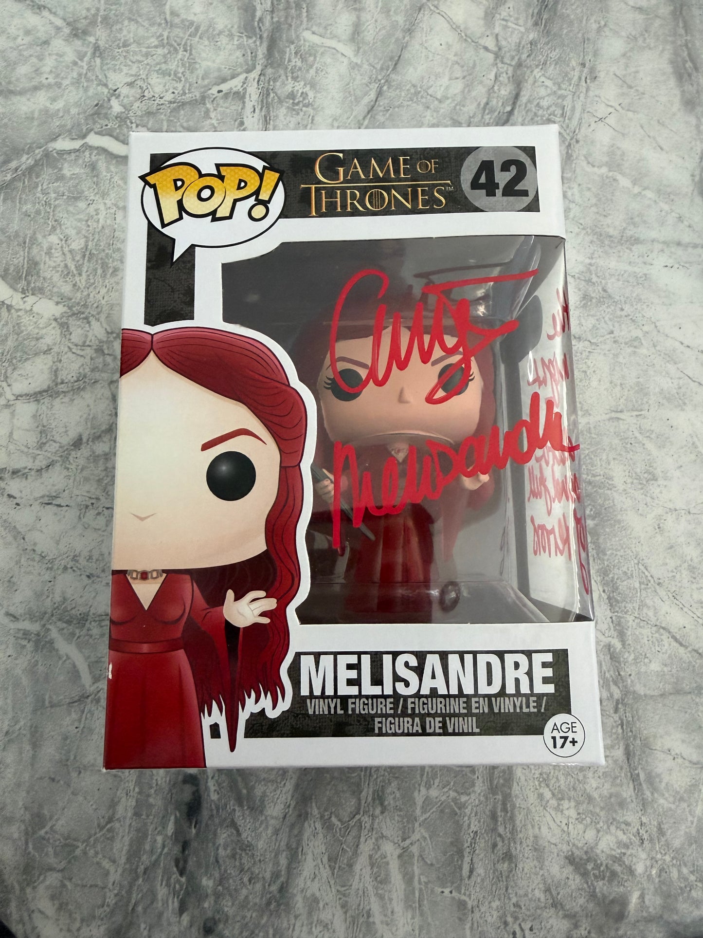 Carice Van Houten Signed Game Of Thrones Melisandre Funko Pop With Quote - SWAU Authenticated