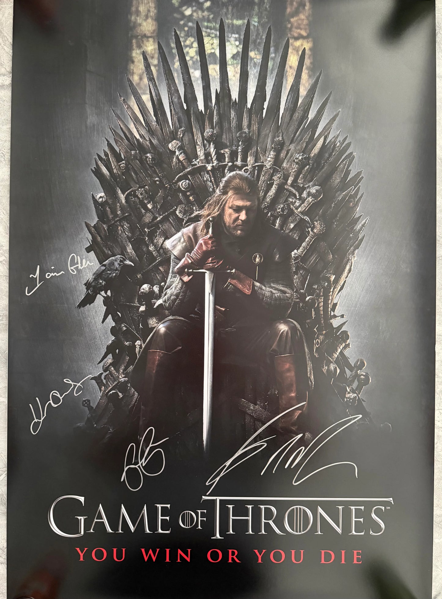 GRRM, Emilia Clarke & Cast Signed Game Of Thrones 24x36” Maxi Poster