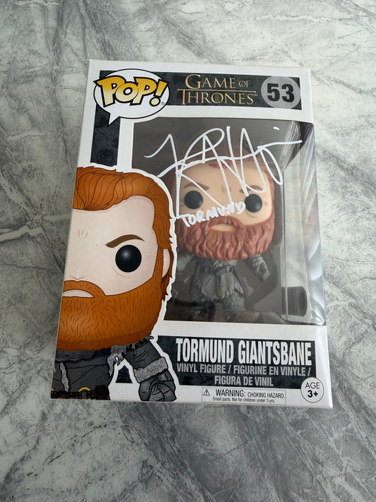 Kristofer Hivju Signed Game Of Thrones Tormund Funko Pop With Quote! - SWAU Authenticated