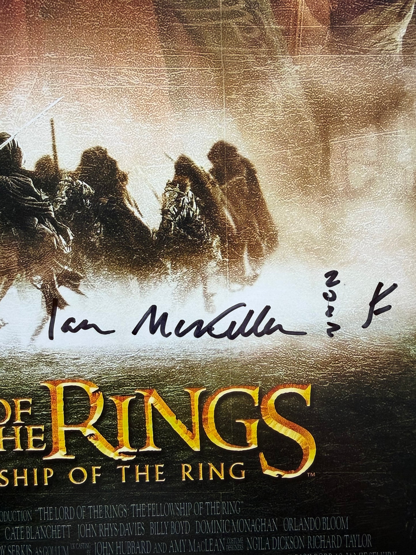 Sir Ian McKellen Signed The Fellowship Of The Ring 12x18” Poster - SWAU Authenticated