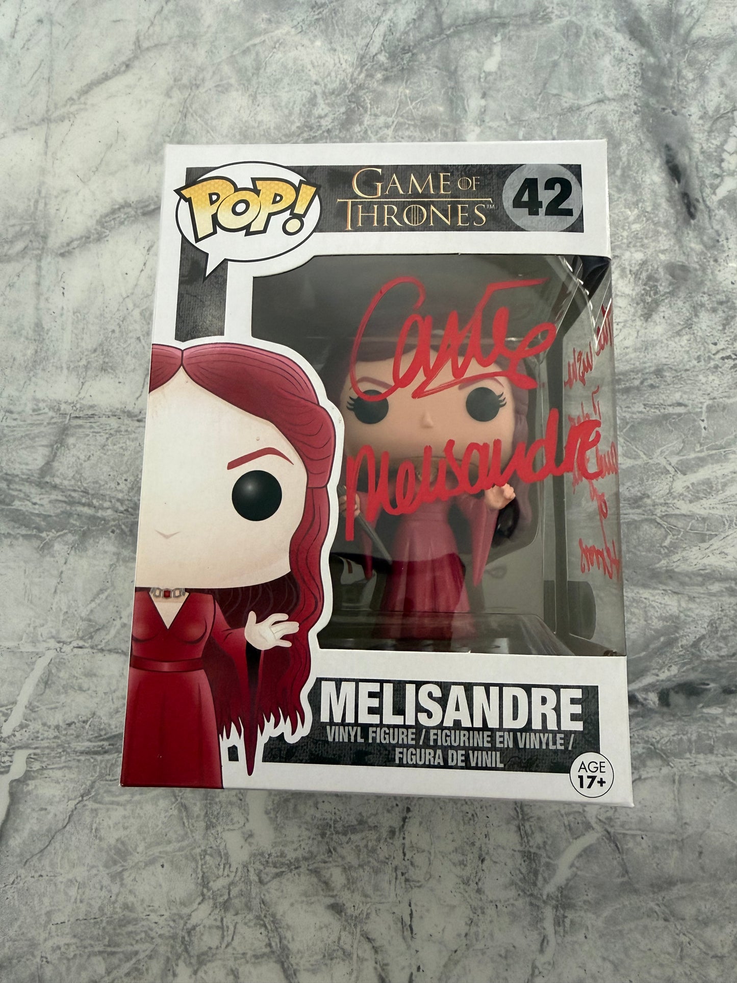 Carice Van Houten Signed Game Of Thrones Melisandre Funko Pop With Quote - SWAU Authenticated