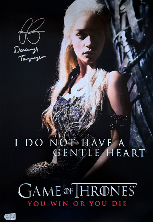 Emilia Clarke Signed Game Of Thrones A2 Poster - SWAU Authenticated