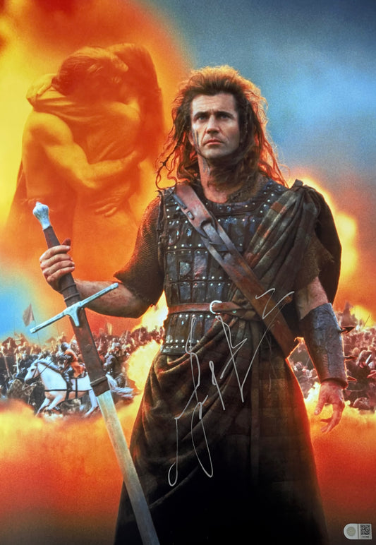 Mel Gibson Signed Braveheart A2 Poster - SWAU Authenticated