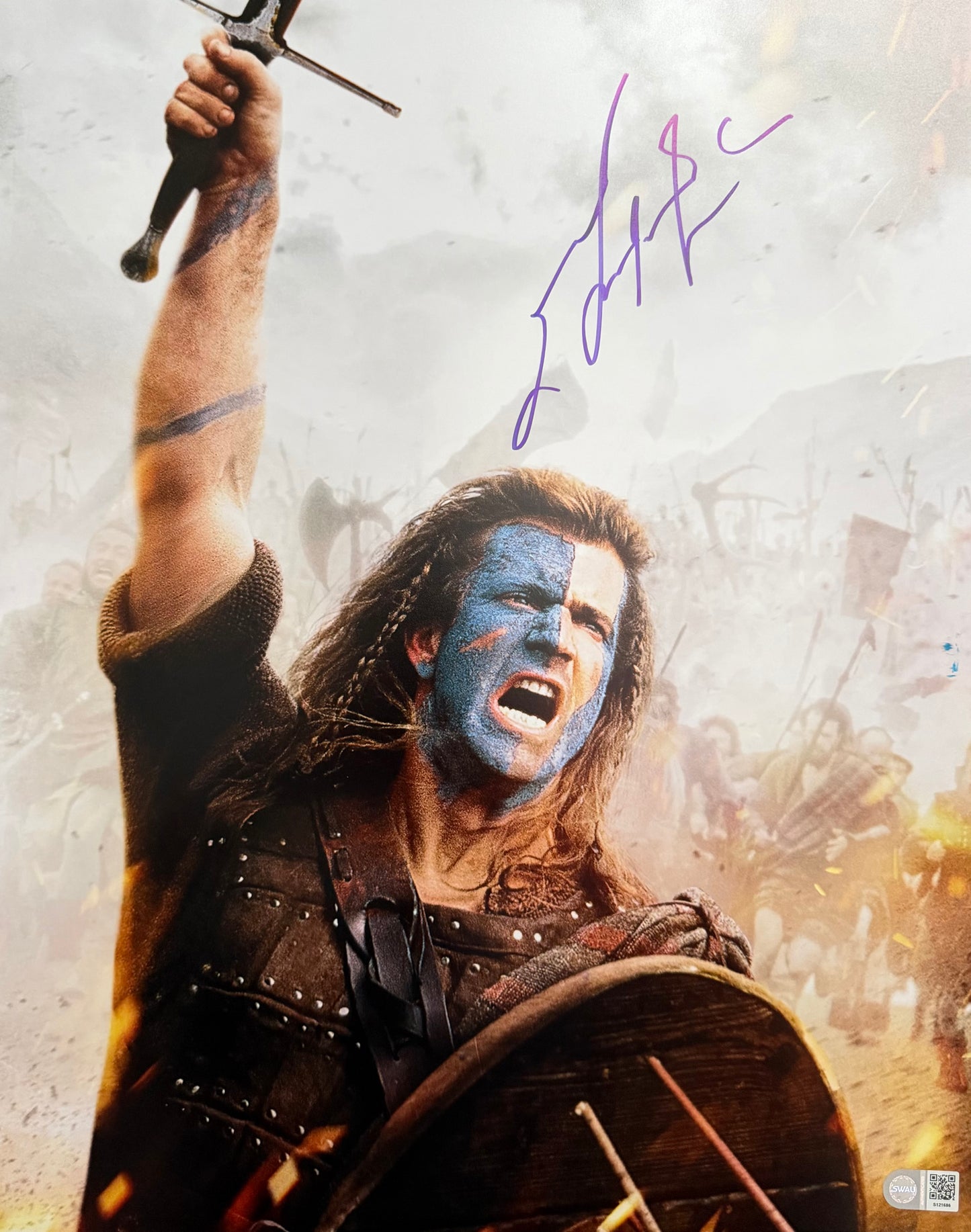 Mel Gibson Signed Braveheart 16x20” Photo - SWAU Authenticated