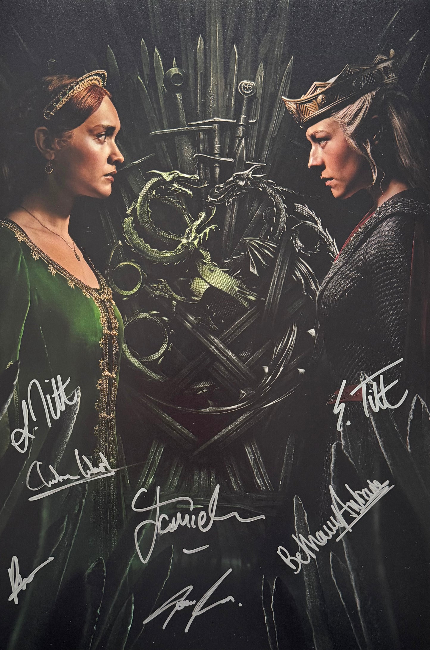 Multi 7 Cast Signed House Of The Dragon Textless 12x18” Project Starter Poster