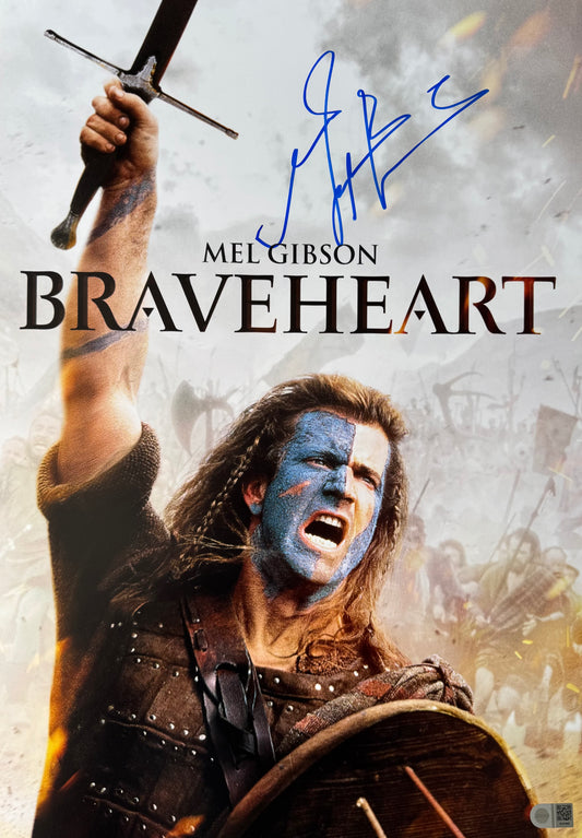 Mel Gibson Signed Braveheart A2 Poster - SWAU Authenticated