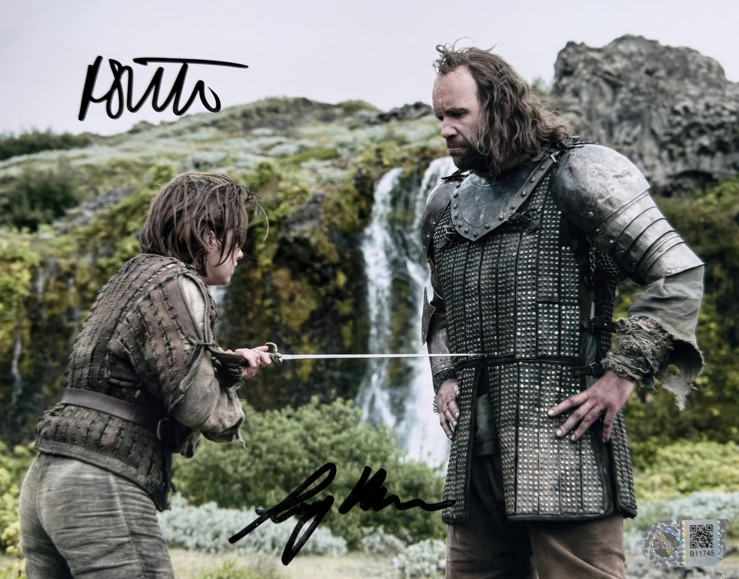 Maisie Williams & Rory McCann Dual Signed Game Of Thrones 8x10” Photo - SWAU Witnessed