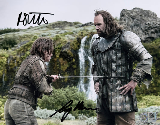Maisie Williams & Rory McCann Dual Signed Game Of Thrones 8x10” Photo - SWAU Witnessed