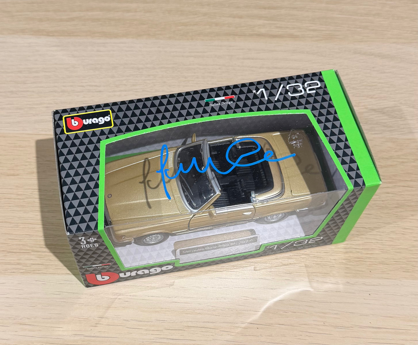 Tamer Hassan Signed Burago Mercedes Benz 450 SL Model Car