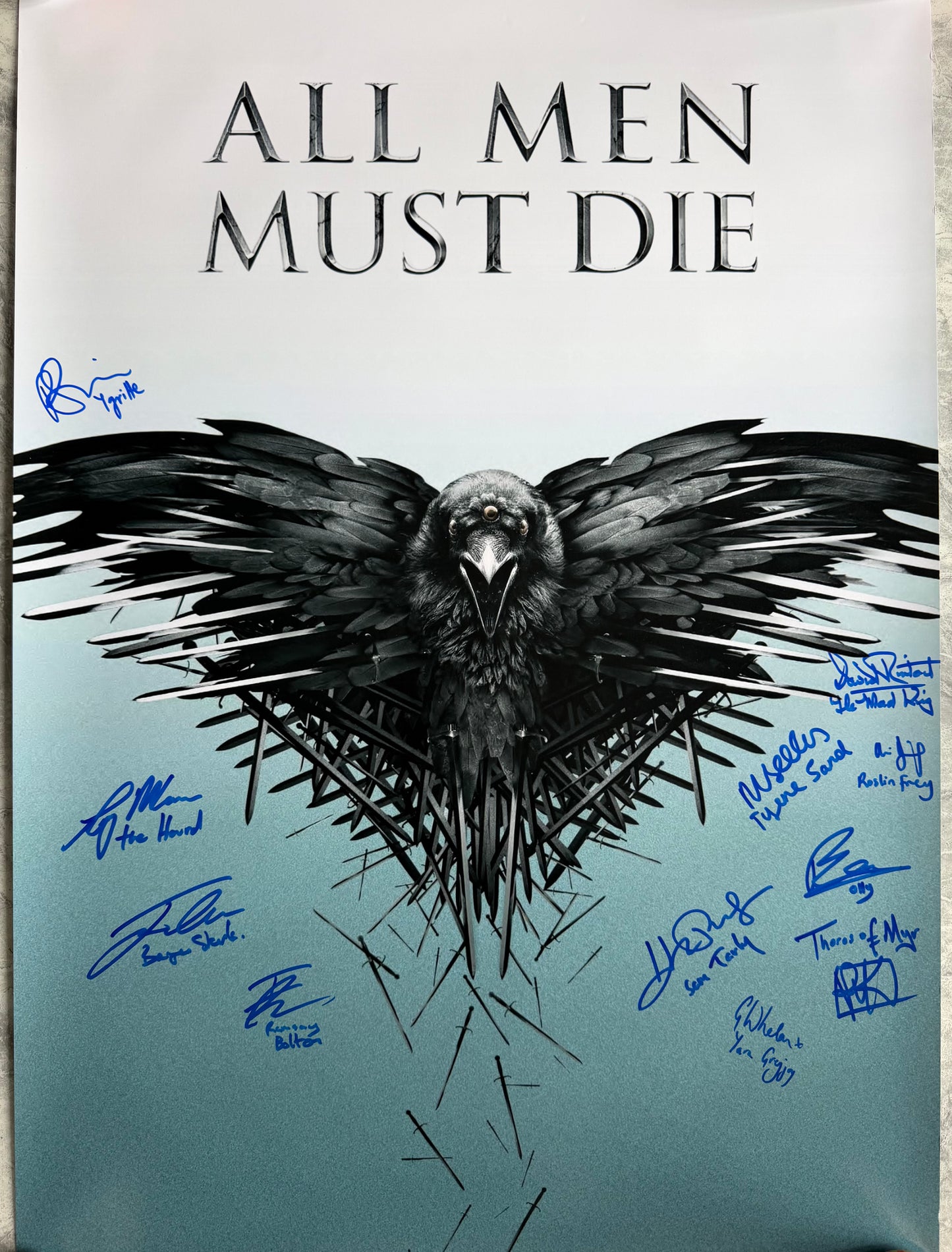 Multi 11 Cast Signed Game Of Thrones A1 Poster