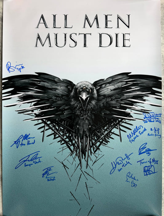 Multi 11 Cast Signed Game Of Thrones A1 Poster