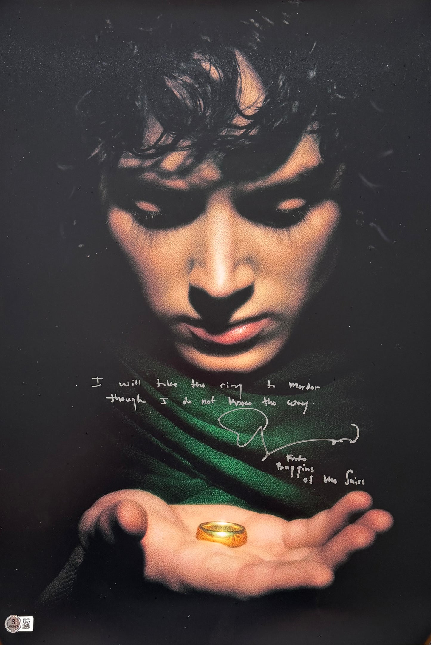 Elijah Wood Signed The Lord Of The Rings A2 Poster - Beckett Authenticated