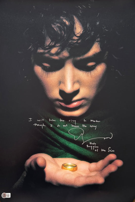 Elijah Wood Signed The Lord Of The Rings A2 Poster - Beckett Authenticated