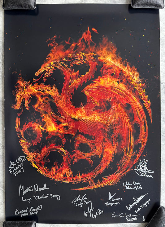 10 Cast Multi Signed House Of The Dragon Large A1 Project Poster