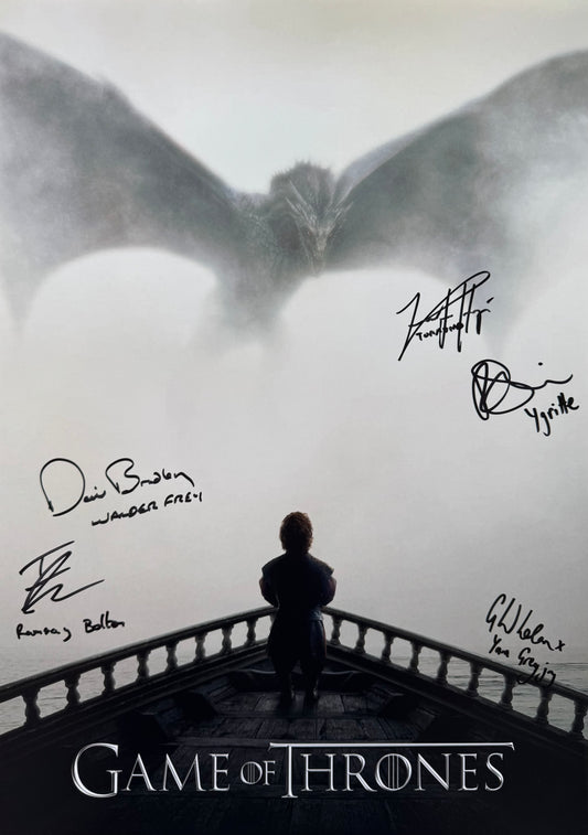 Multi Cast Signed Game Of Thrones A2 Poster Project Starter Piece
