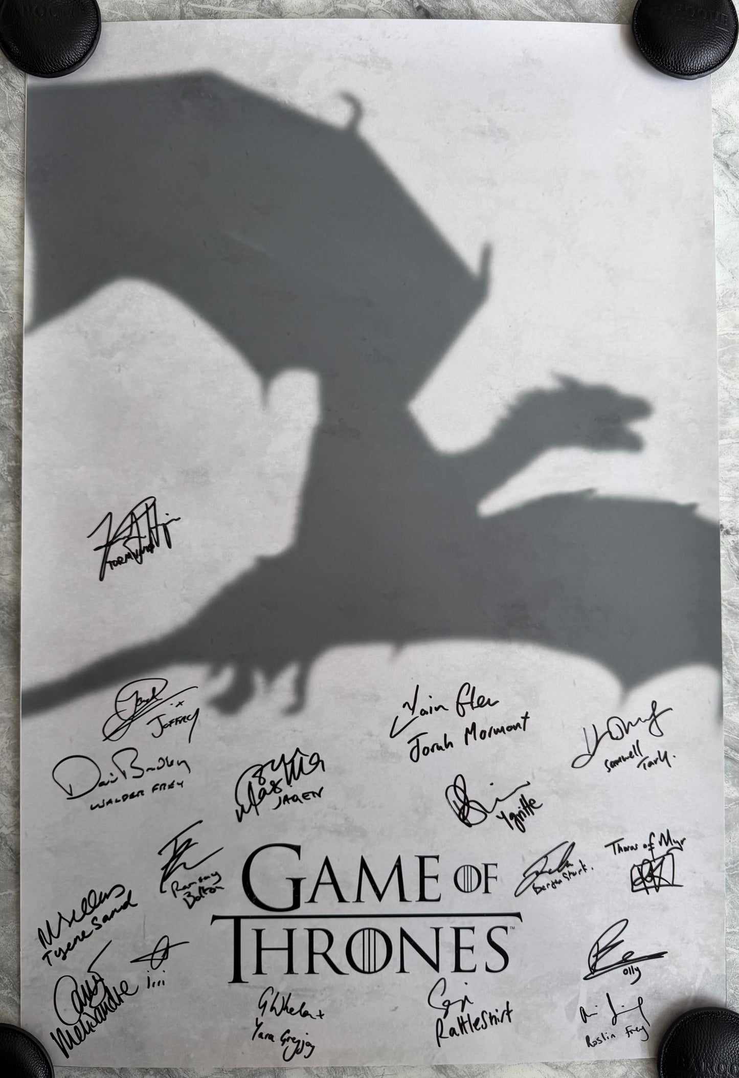 17 Cast Signed Game Of Thrones 24x36” Maxi Poster