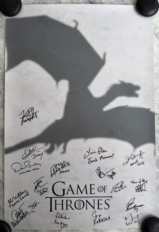 17 Cast Signed Game Of Thrones 24x36” Maxi Poster