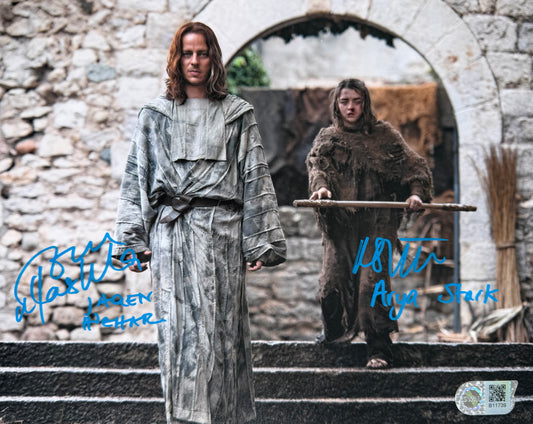 Maisie Williams & Tom Wlaschiha Dual Signed Game Of Thrones 8x10” Photo - SWAU Witnessed