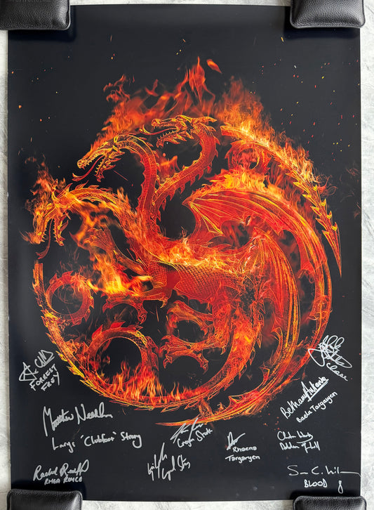 10 Cast Multi Signed House Of The Dragon Large A1 Project Poster