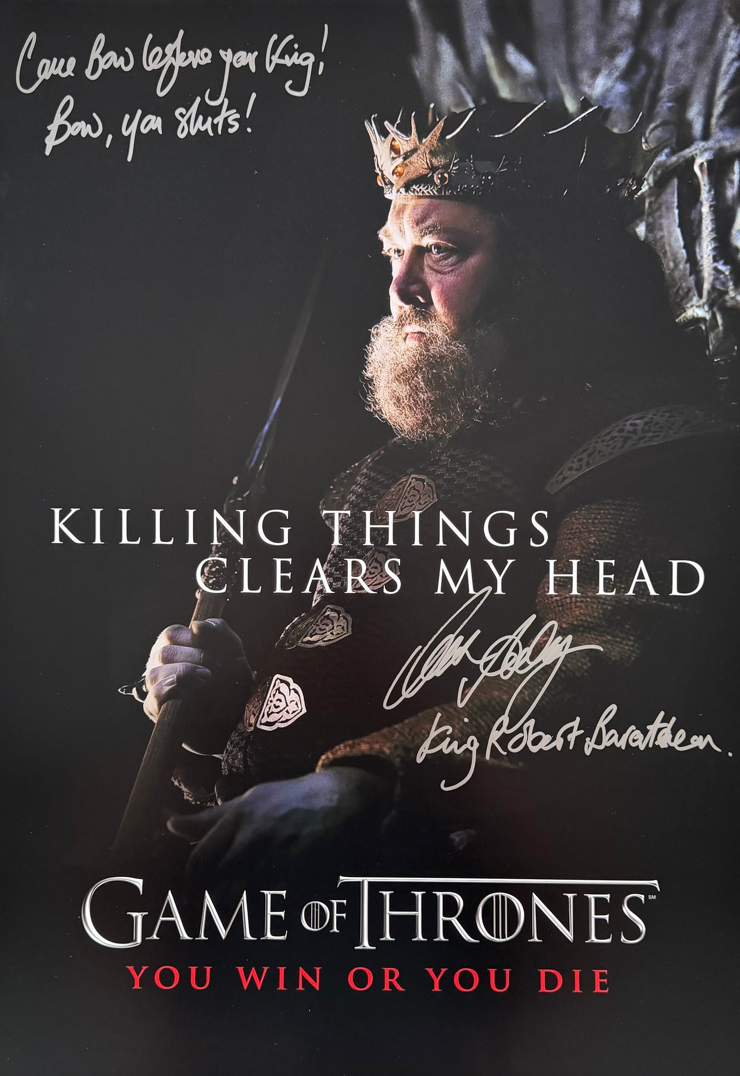 Mark Addy Signed Game Of Thrones Season 1 A2 Poster With Photo Proof!