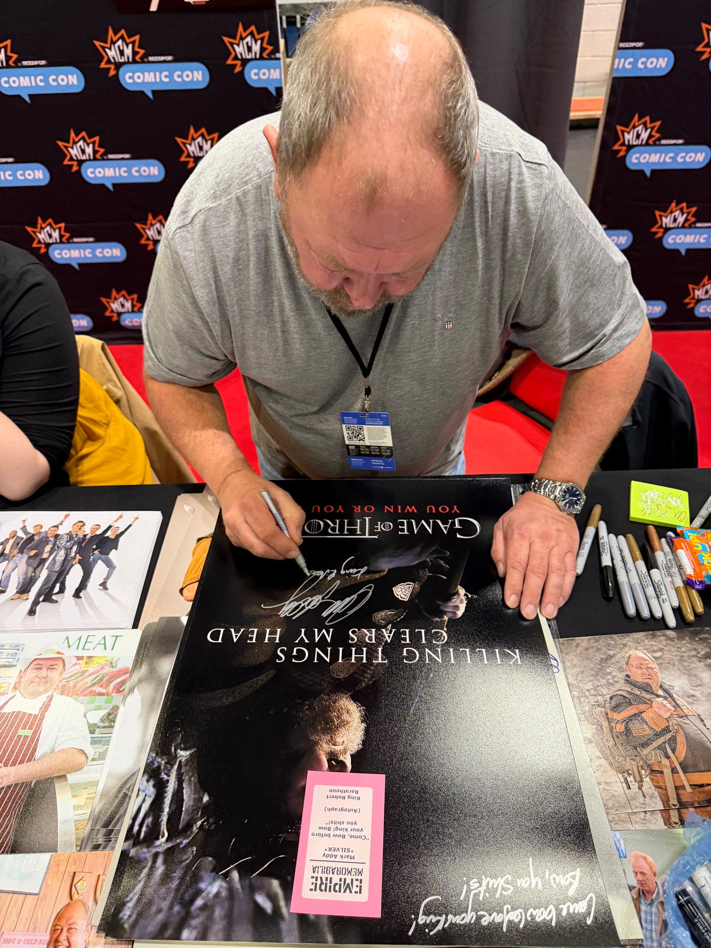Mark Addy Signed Game Of Thrones Season 1 A2 Poster With Photo Proof!