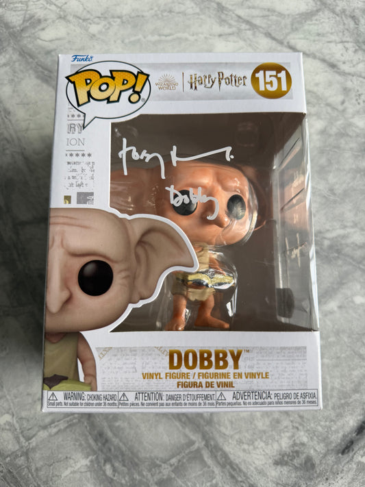Toby Jones Signed Harry Potter Dobby Funko Pop With Rare Quote - SWAU Authenticated