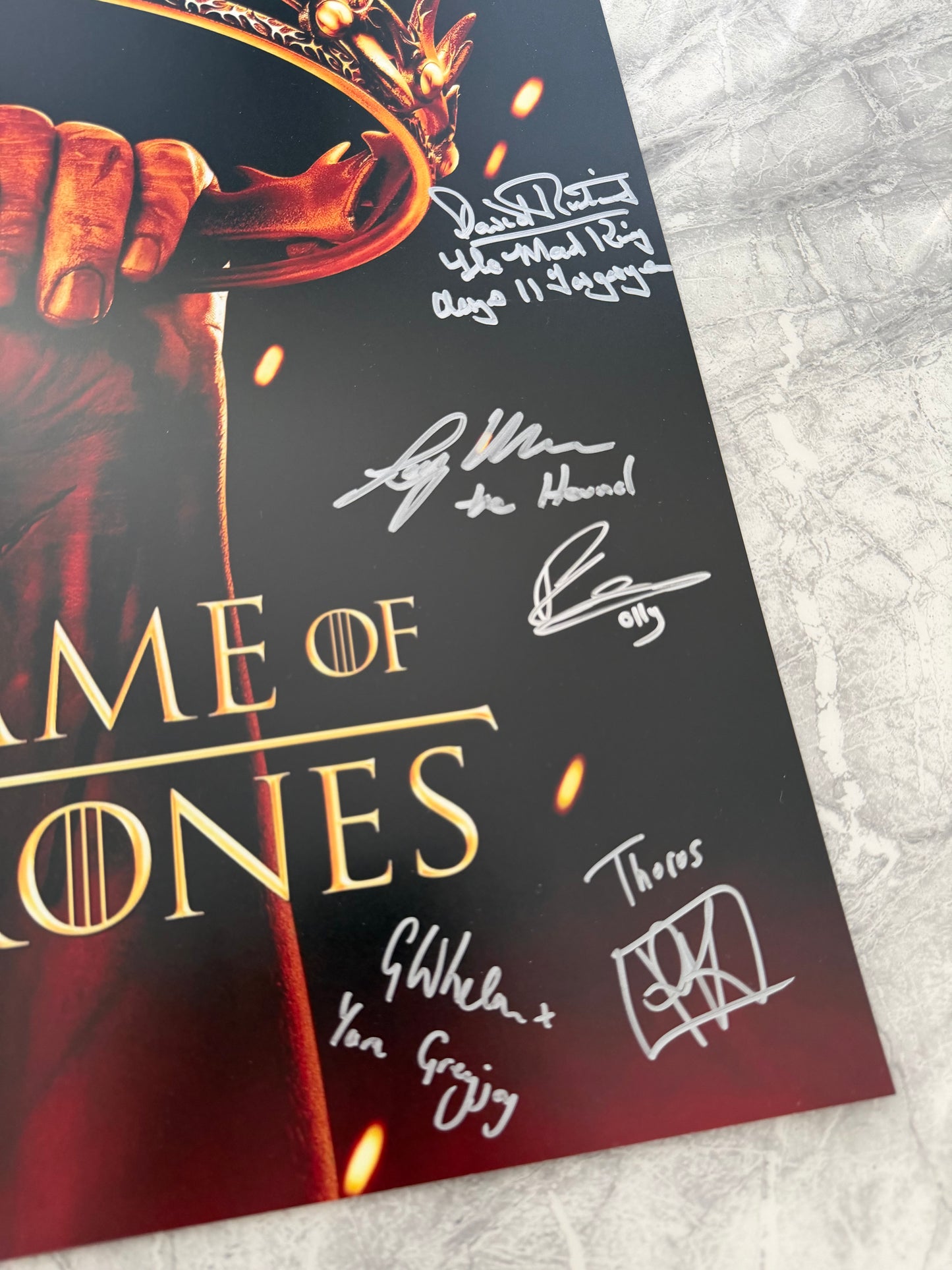 12 Cast Signed Game Of Thrones A2 Poster Project Starter Piece